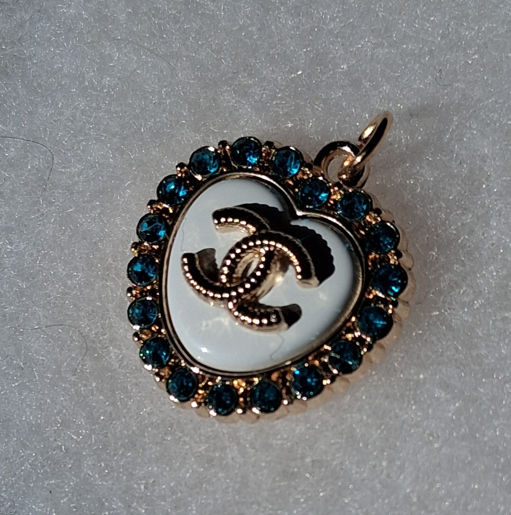 Heart Pendant- White & Blue